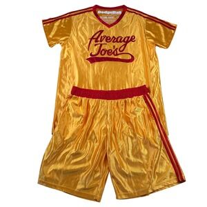Dodgeball Average Joes Costume Mens XL Yellow Jersey Shorts Stitched Halloween